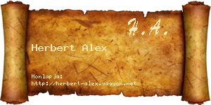 Herbert Alex névjegykártya